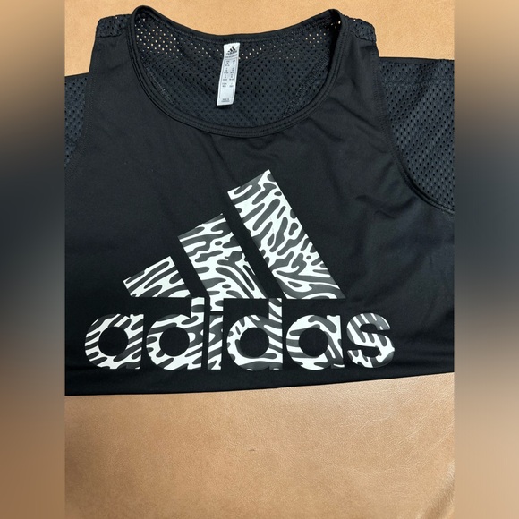 Adidas Tank Top black Racerback Mesh-Back Women's Athletic Gym - Picture 4 of 4